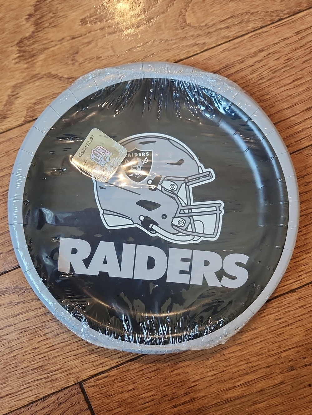 New Raiders Dessert Plates - Black & Silver Set of 2 (8 Each), Total 16